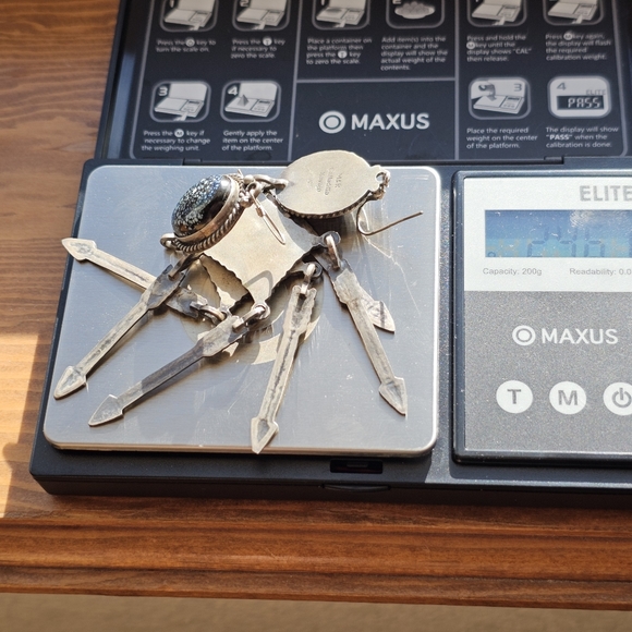 New. Navajo sterling long dangle arrow & variscite earrings - Picture 5 of 8